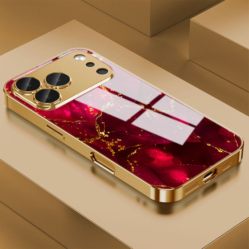 Phone Accessories Wholesale - جراب هاتف زجاجي مقوى بتصميم كرمسون