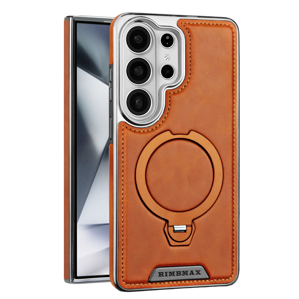 Phone Kickstand Ring - غطاء هاتف من الجلد الصناعي لسامسونج