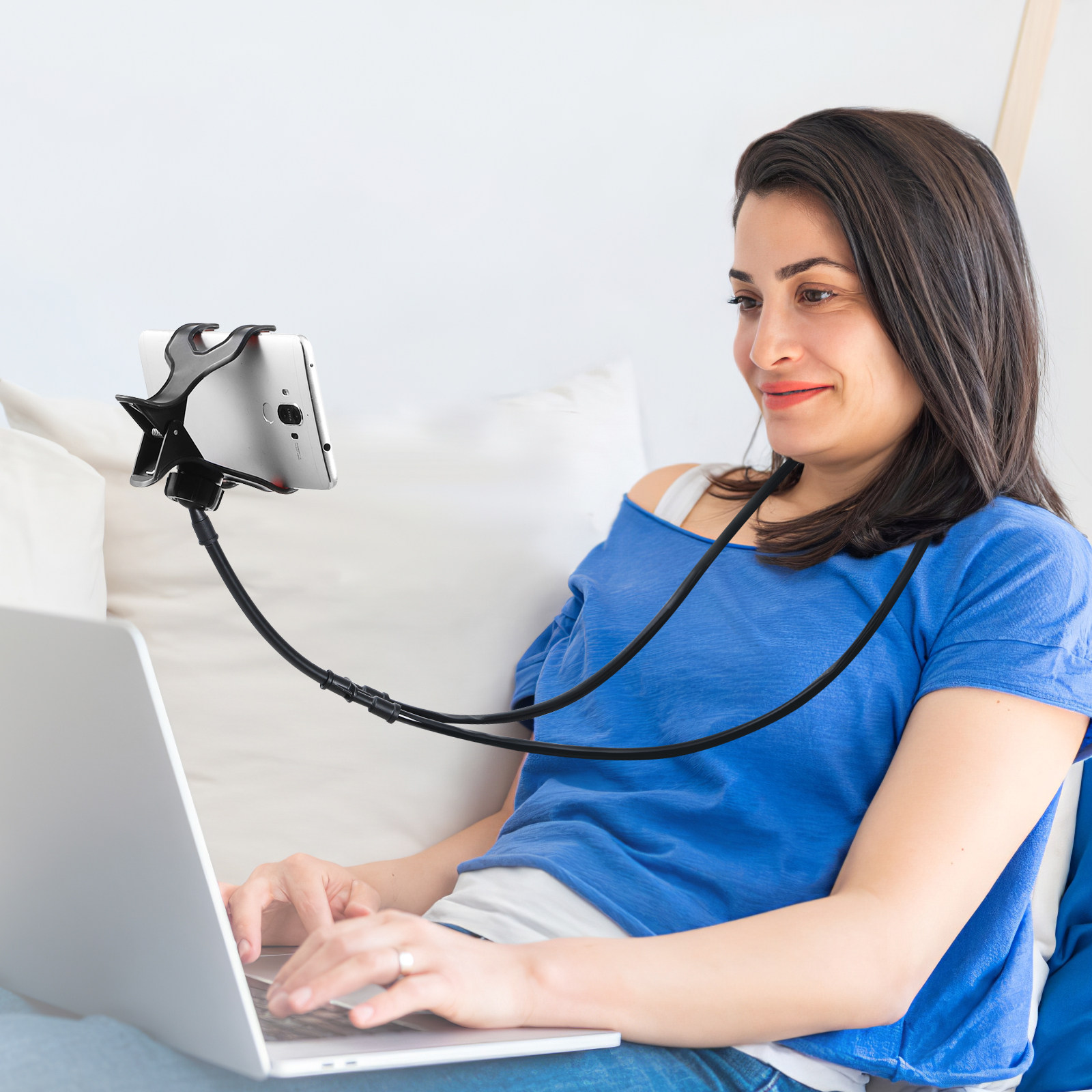 Neck Hanging Phone Holder - حامل هاتف مرن قابل للتعليق على