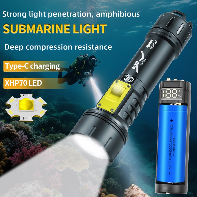 Led Flash Case - جديد XHP70 الغوص مصباح يدوي IPX8