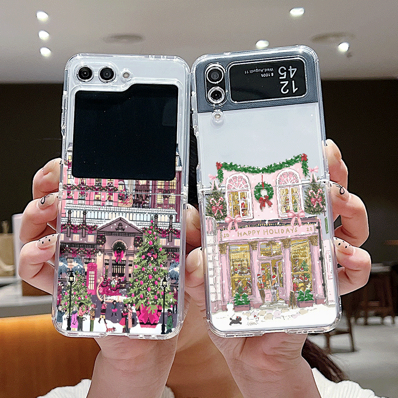 Phone Case Clear - المبنى الريفية مشهد الثلوج عيد الميلاد