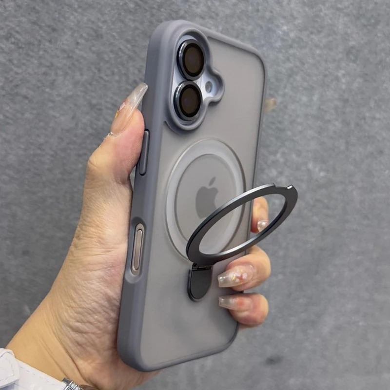 Phone Accessories Ring - غطاء هاتف بحامل حلقي غير لامع