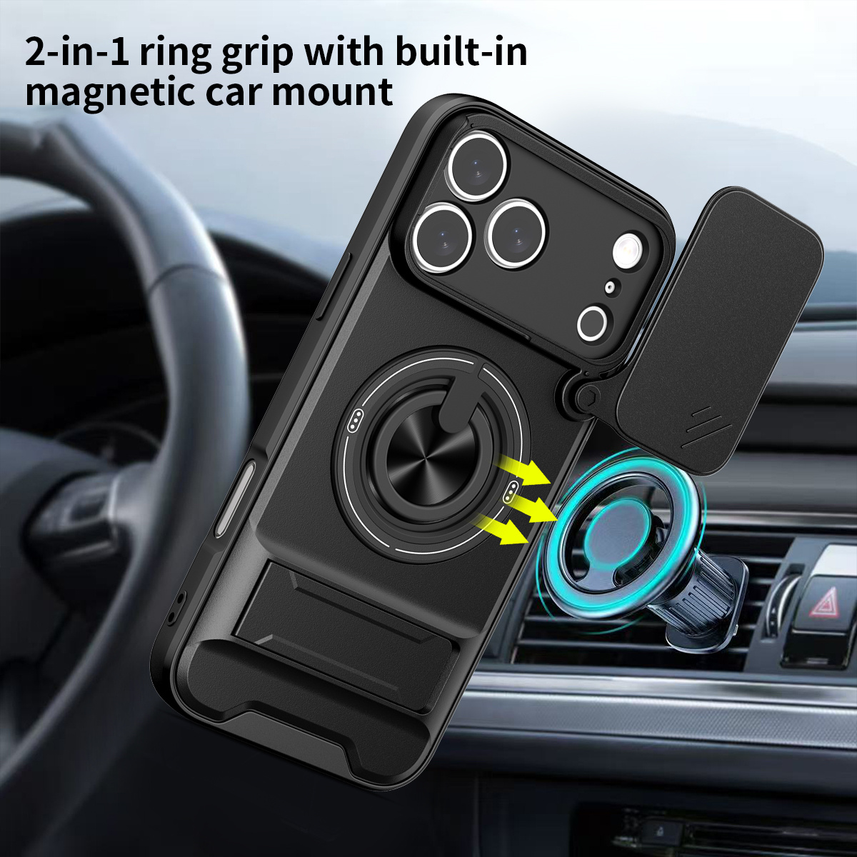 حافظة هاتف مغناطيسية لهاتف آيف - مراجعة Phone Kickstand Ring وسعره