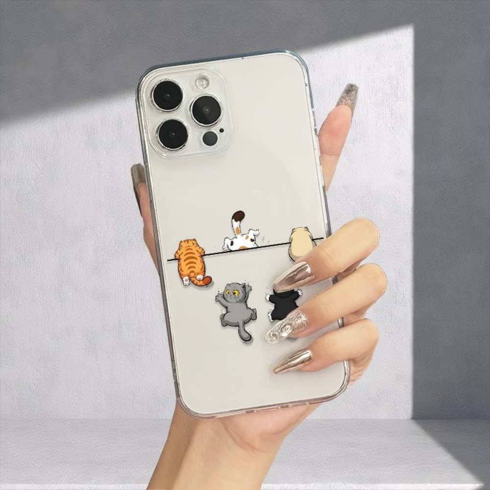غطاء هاتف بنمط خمسة قطط لطيفة  - مراجعة Phone Case Clear وسعره