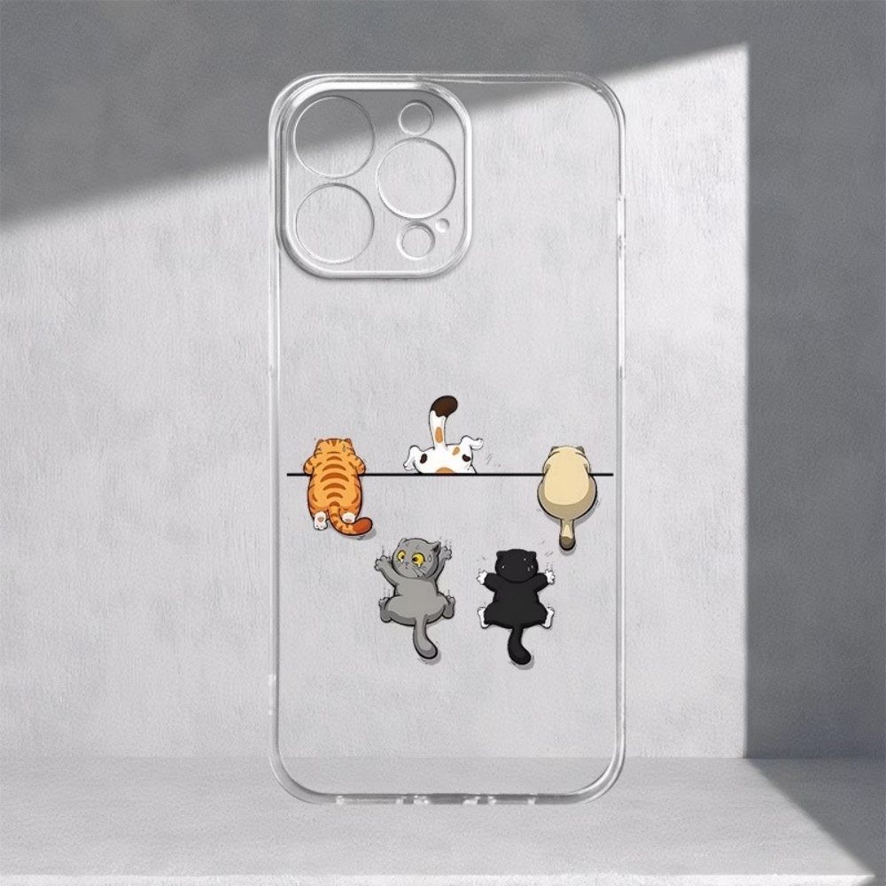 غطاء هاتف بنمط خمسة قطط لطيفة  - مراجعة Phone Case Clear وسعره