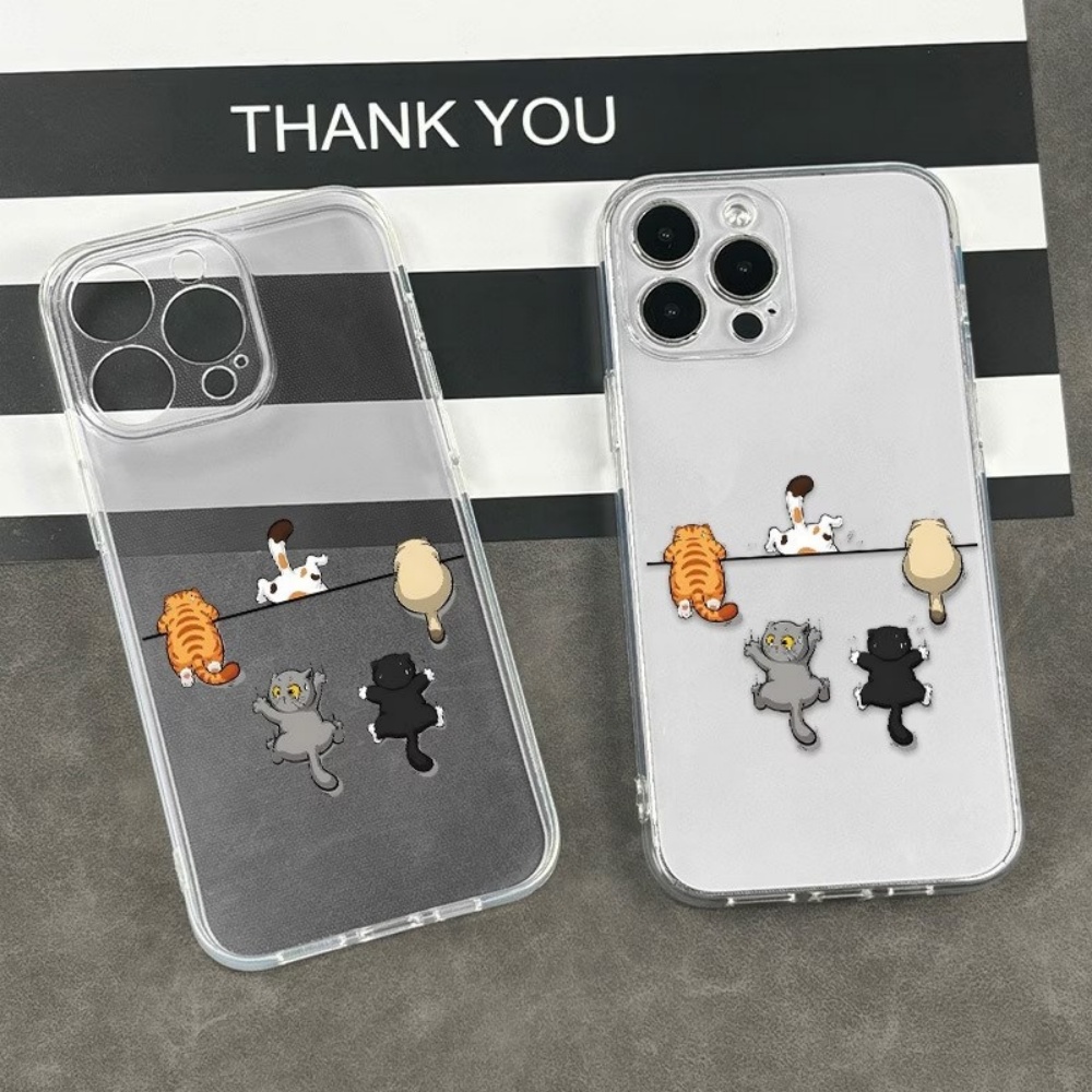 غطاء هاتف بنمط خمسة قطط لطيفة  - مراجعة Phone Case Clear وسعره