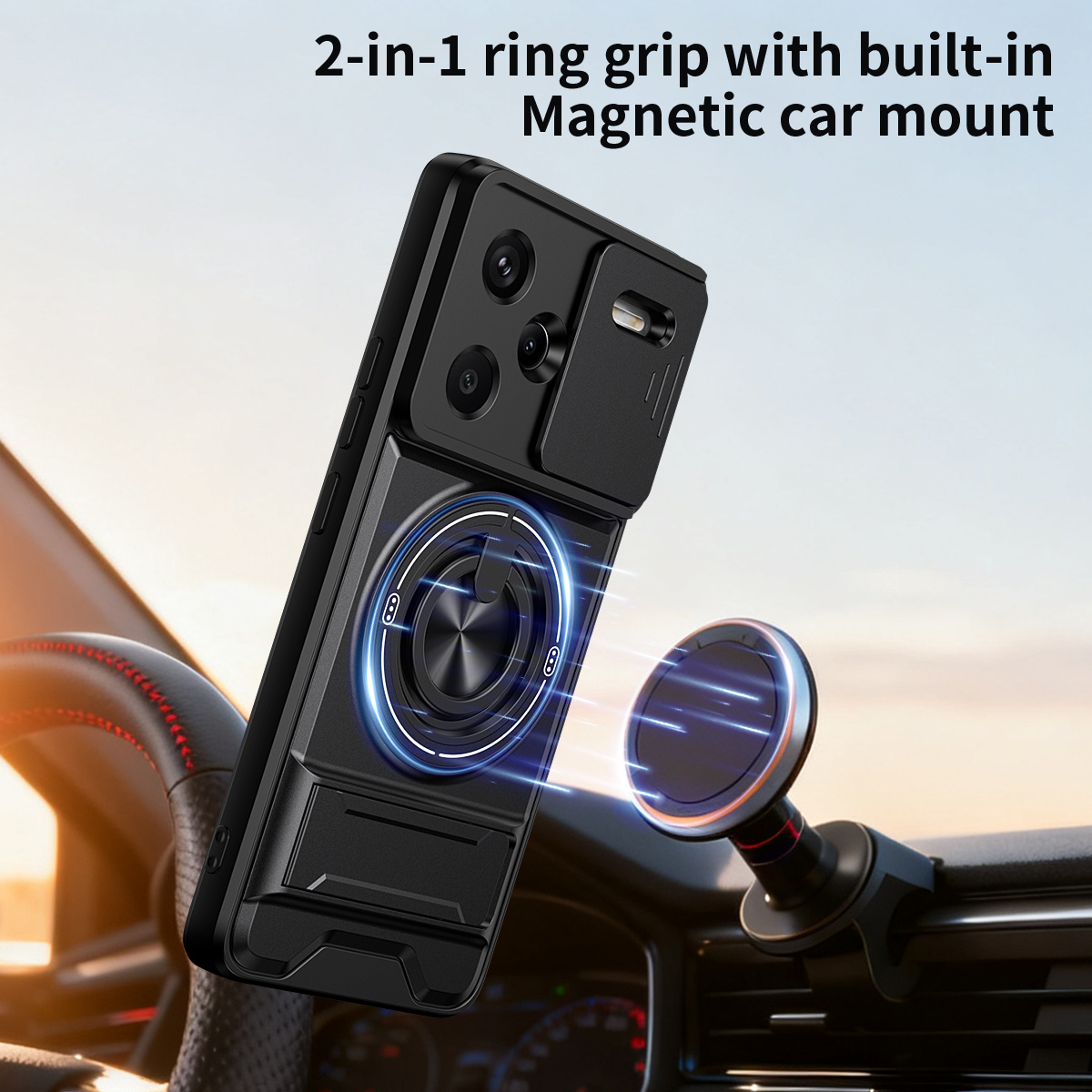 حافظة لهاتف شاومي ريدمي نوت 14 - مراجعة Phone Kickstand Ring وسعره