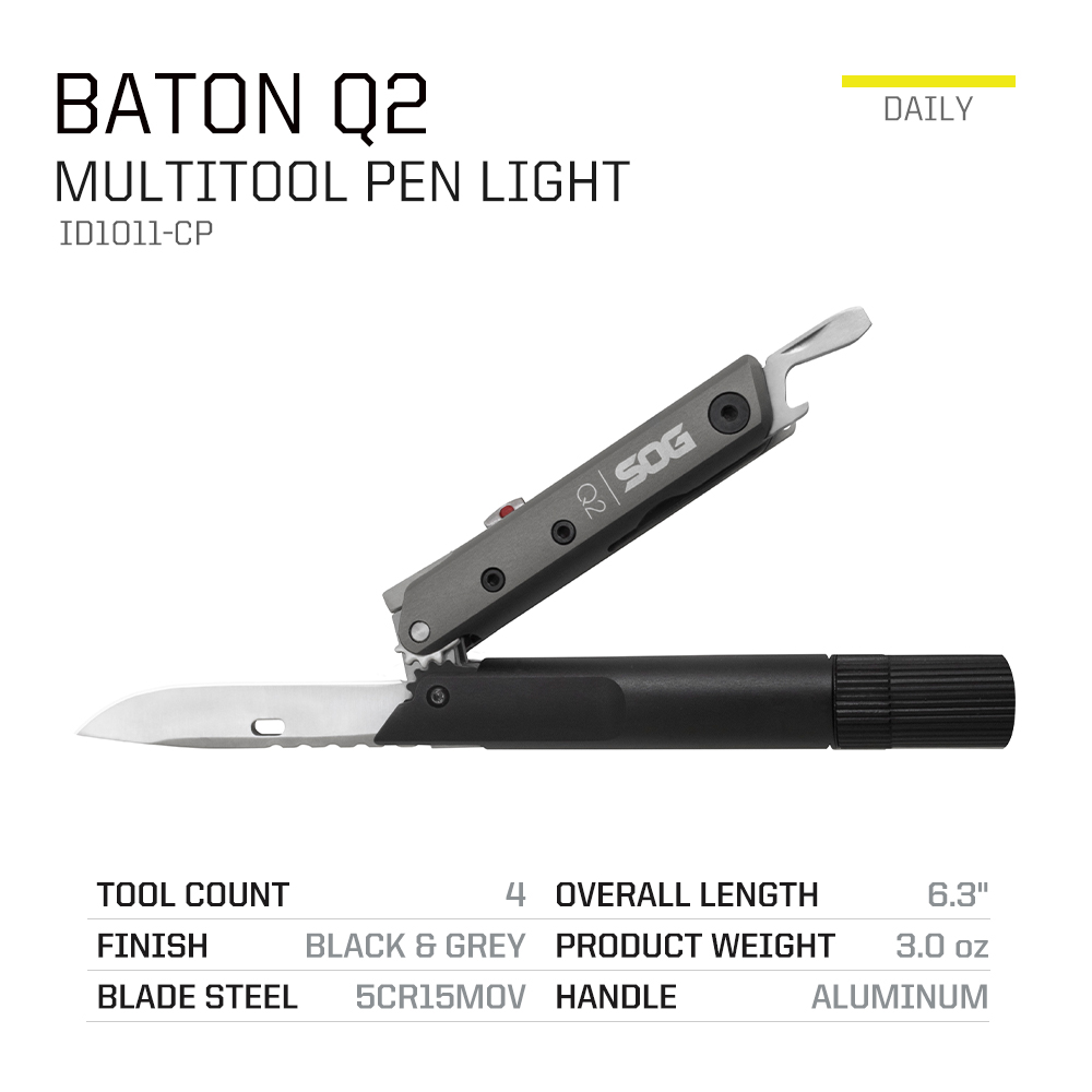 SOG BATON Q2 4 في 1 قلم متعدد  - مراجعة Led Flash Case وسعره